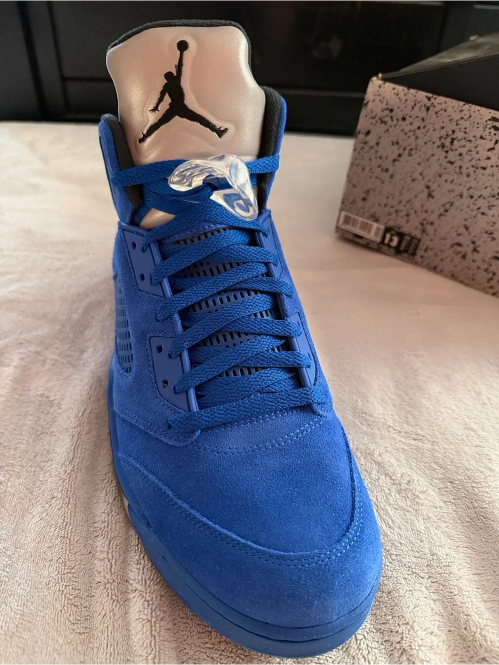 Jordan Men’s Retro Suede Sneakers - Blue with Tan Tongue
